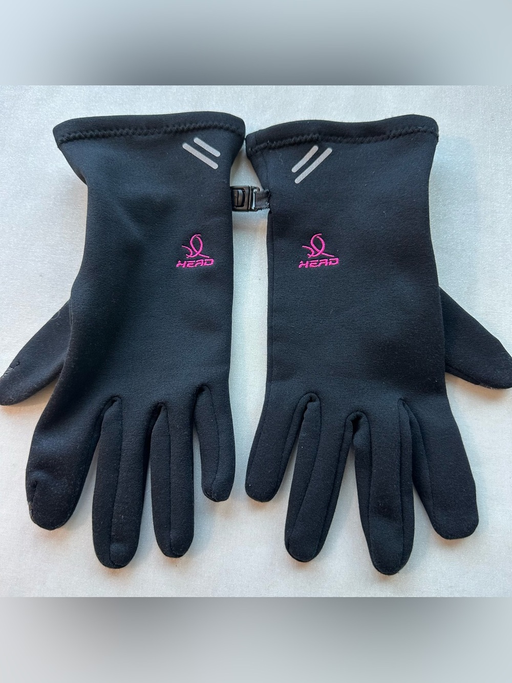 HEAD Women’s Touchscreen Running Gloves Black L Fleece Lined Silicone Grip